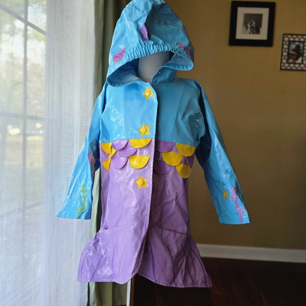 Kidorable Girls Mermaid‎ Raincoat Size 4/5